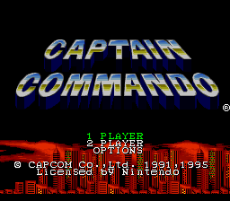 Captain Commando (Europe) Title Screen